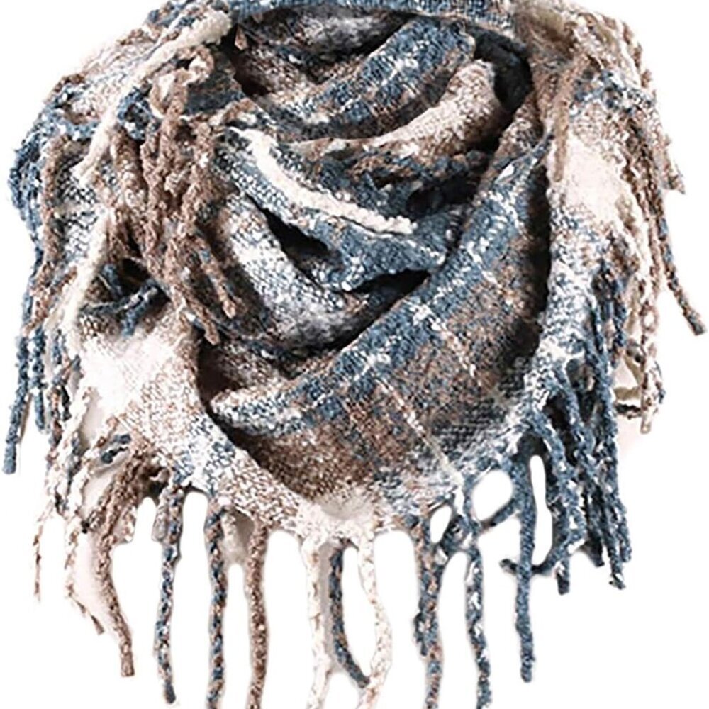 Infinity Scarf Winter Double-Layer Neck Warmer Knit Fleece Lined Circle Loop Sca
